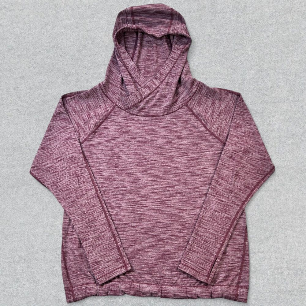 Lululemon Healthy Heart Hoodie Women's 4 Burgundy Heathered Pullover Workout Run
